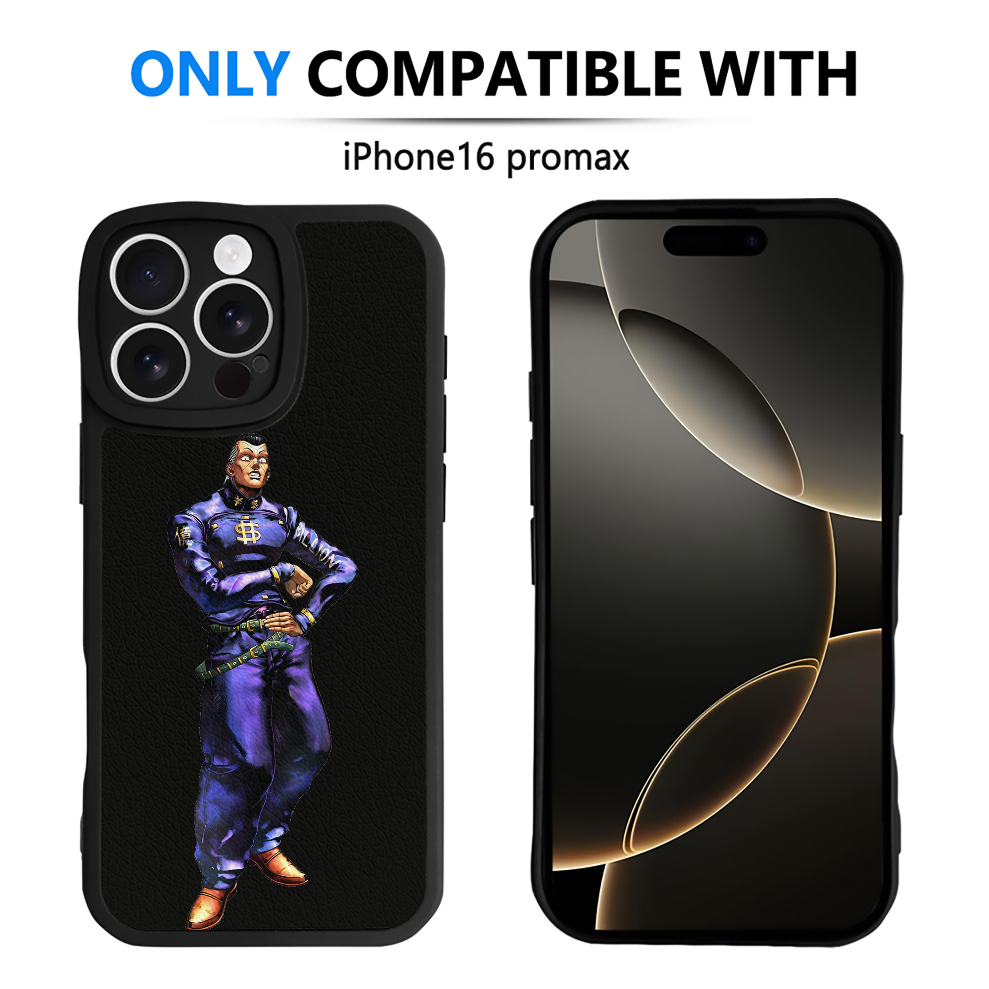 （画像用） ジョジョの奇妙な冒険 虹村億泰 にじむら おくやす JoJo's Bizarre Adventure Nijimura Okuyasu 【iPhone 16シリーズ対応】シリコンスマホケース（レザー調） 材質：シリコン